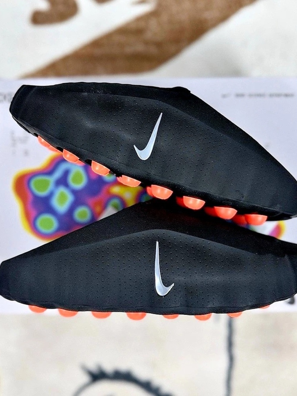 Nike Mind 001 Slide Black Chrome Black & Orange